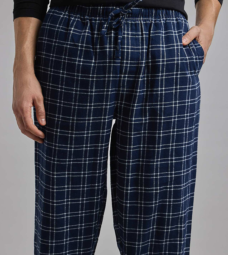 Plaid Lounge Pants with Drawstring Waist
