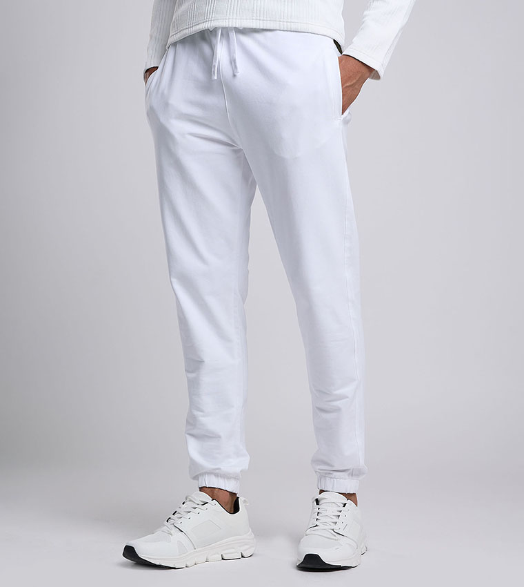 Solid Joggers with Drawstring Waist