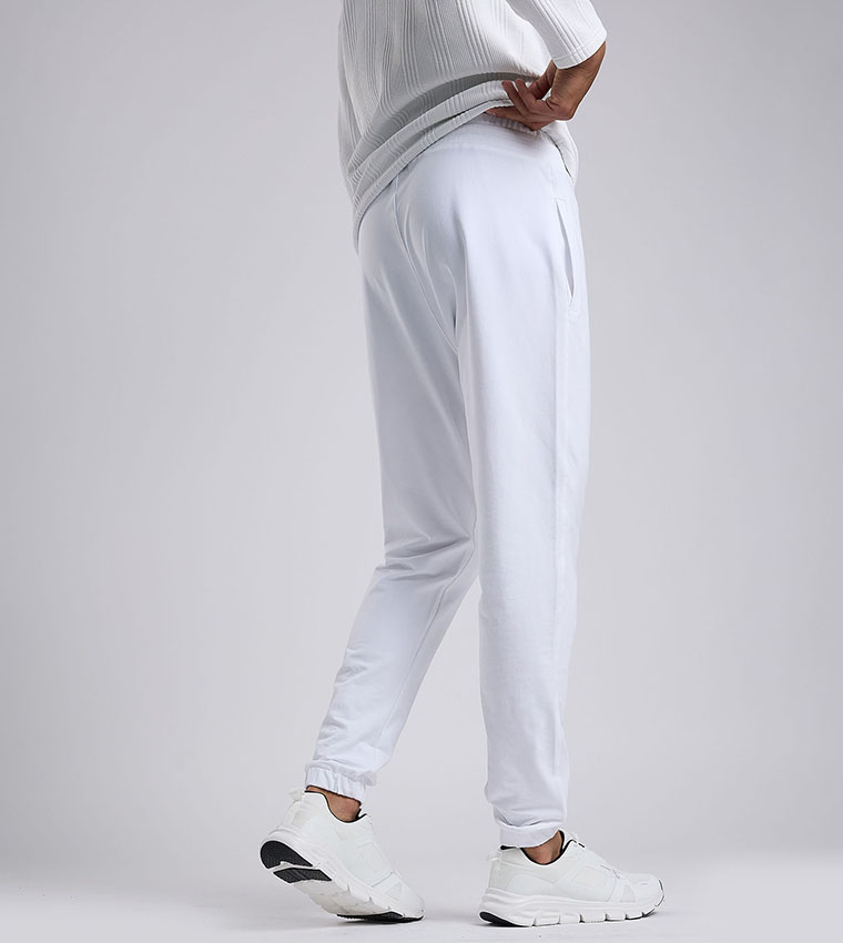Solid Joggers with Drawstring Waist