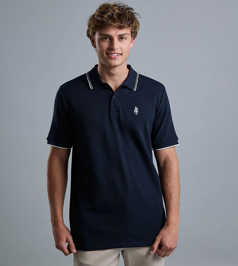 Logo Detail Polo T-Shirt with Short Sleeves