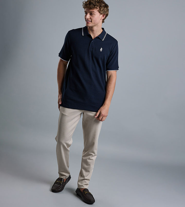 Logo Detail Polo T-Shirt with Short Sleeves