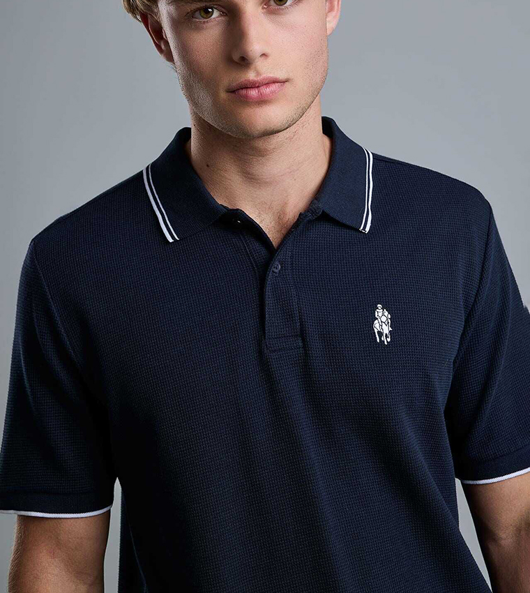 Logo Detail Polo T-Shirt with Short Sleeves