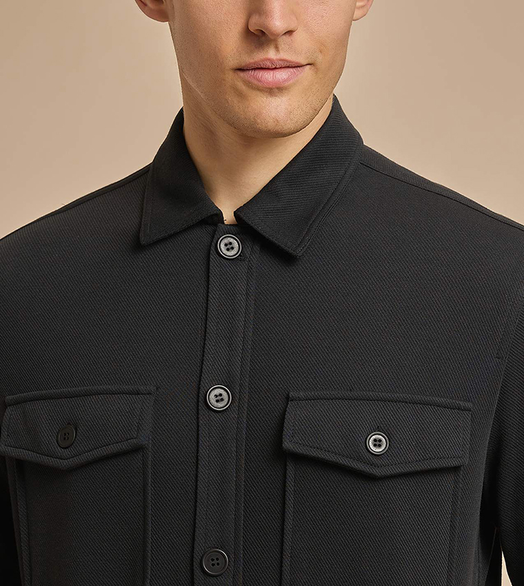 Solid Jacket with Button Closure