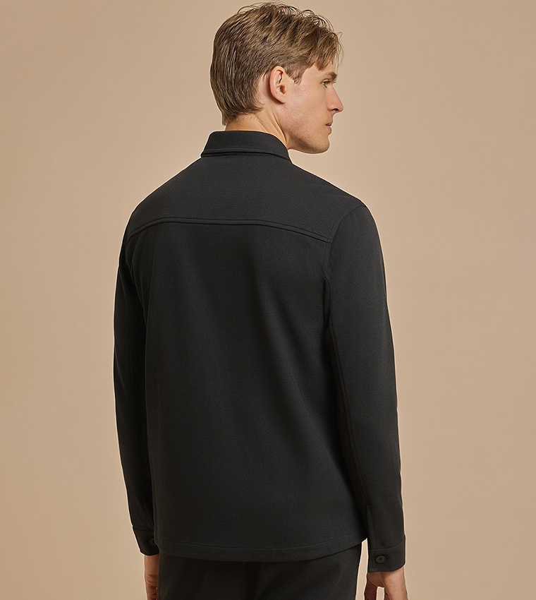 Solid Jacket with Button Closure