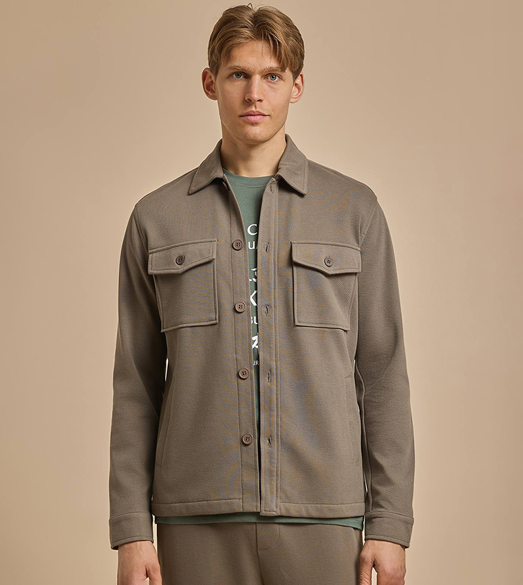 Solid Jacket with Button Closure