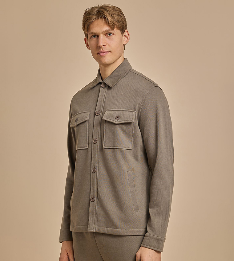 Solid Jacket with Button Closure