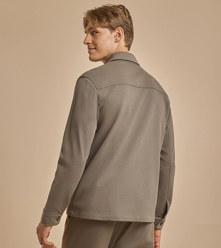 Solid Jacket with Button Closure