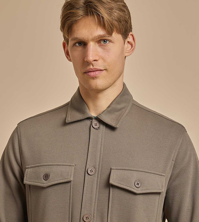Solid Jacket with Button Closure