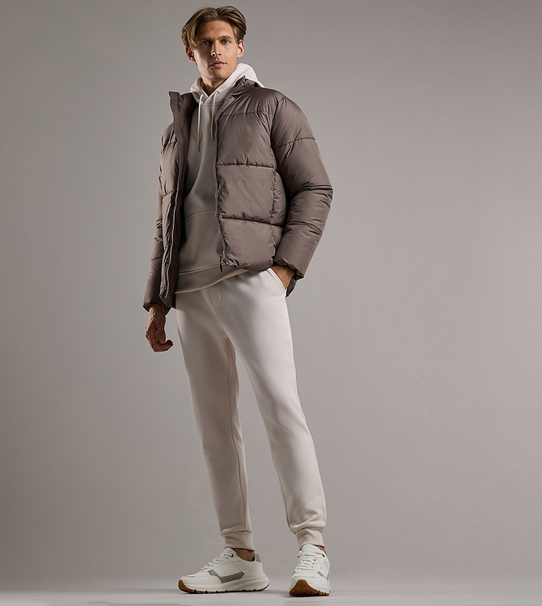 Textured Knit Joggers with Drawstring Waist