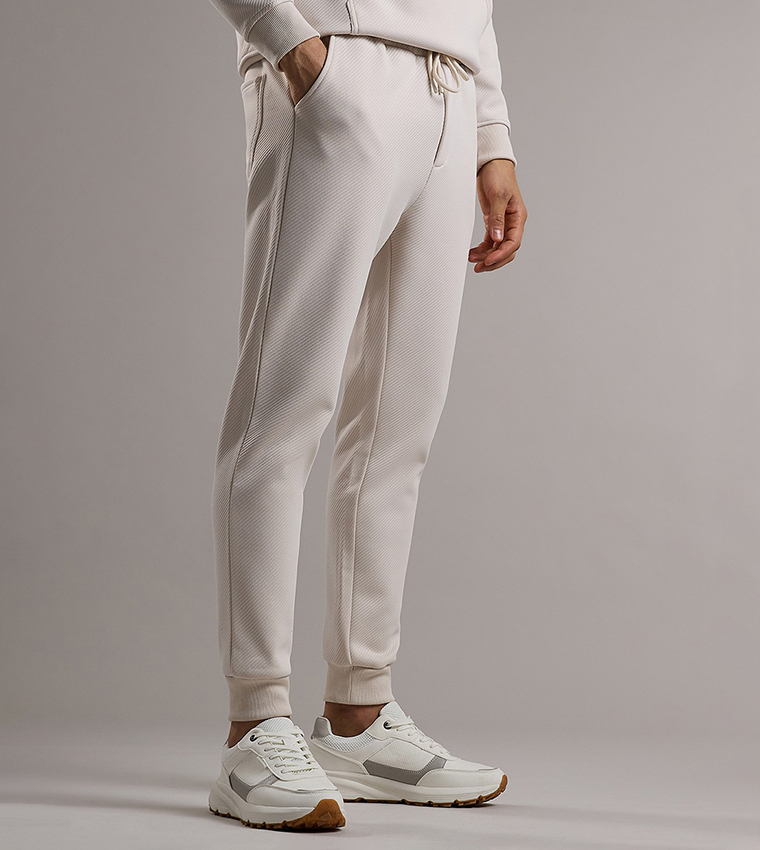 Textured Knit Joggers with Drawstring Waist