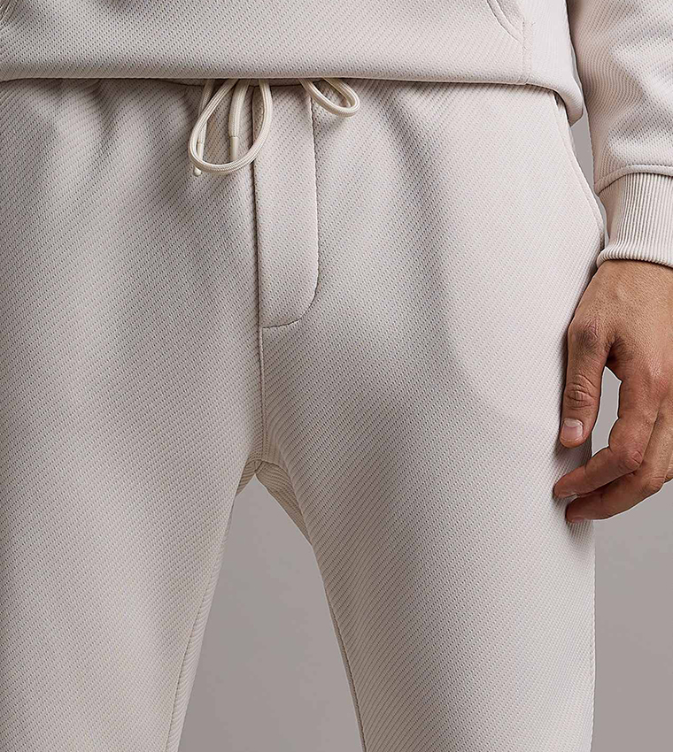 Textured Knit Joggers with Drawstring Waist