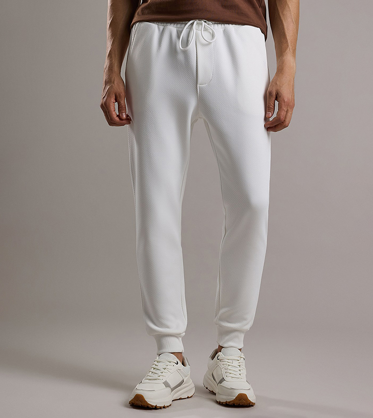 Textured Knit Joggers with Drawstring Waist