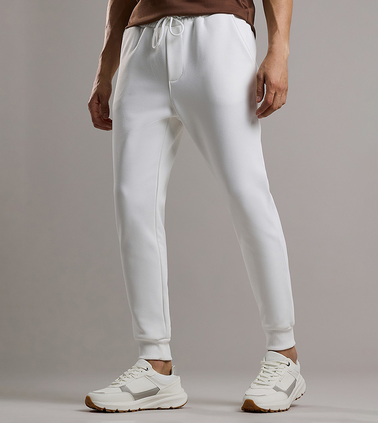 Textured Knit Joggers with Drawstring Waist