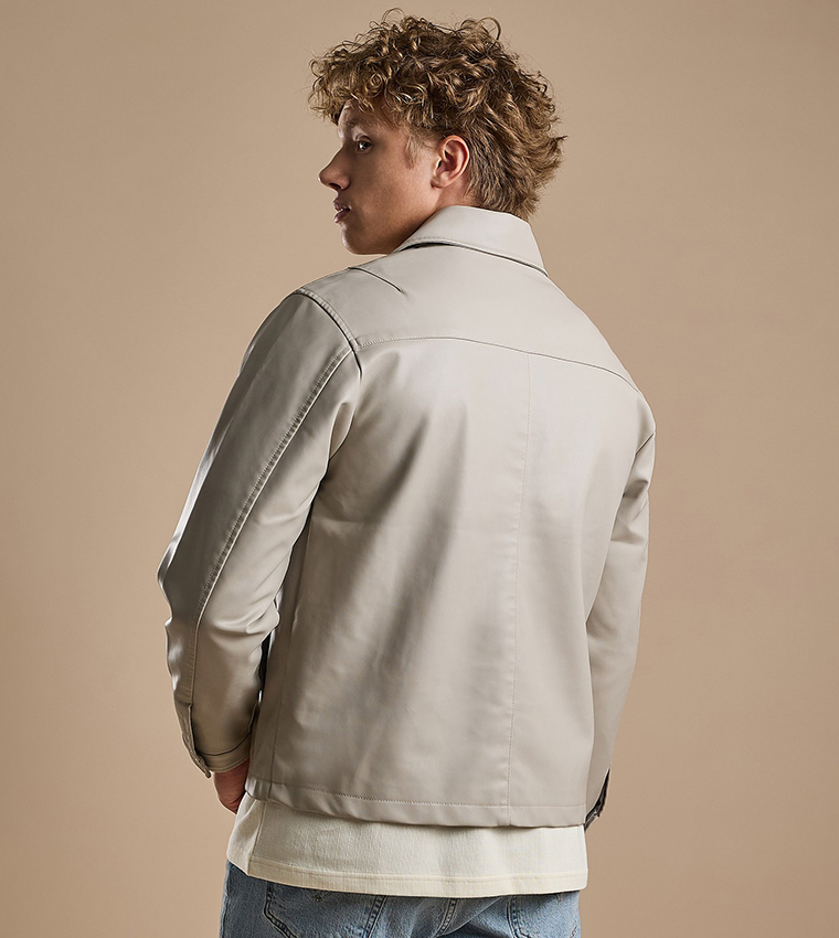 Solid Jacket with Zipper Closure
