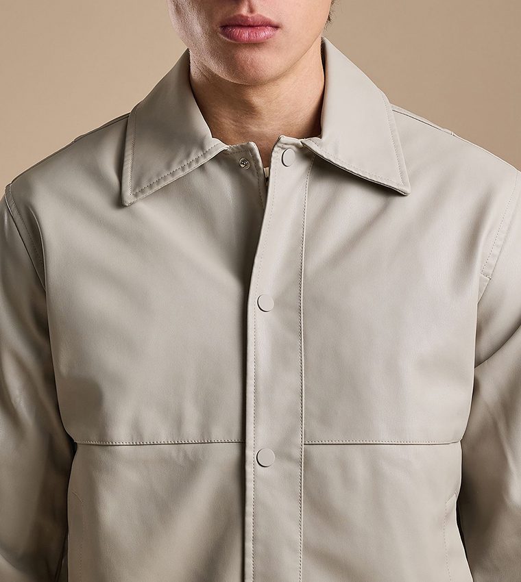 Solid Jacket with Zipper Closure