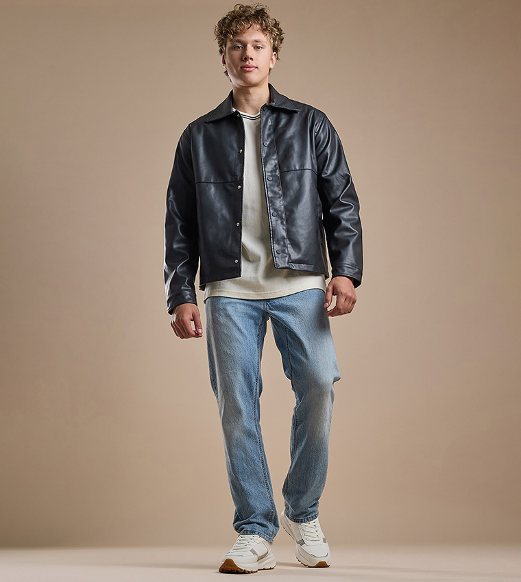 Solid Jacket with Zipper Closure