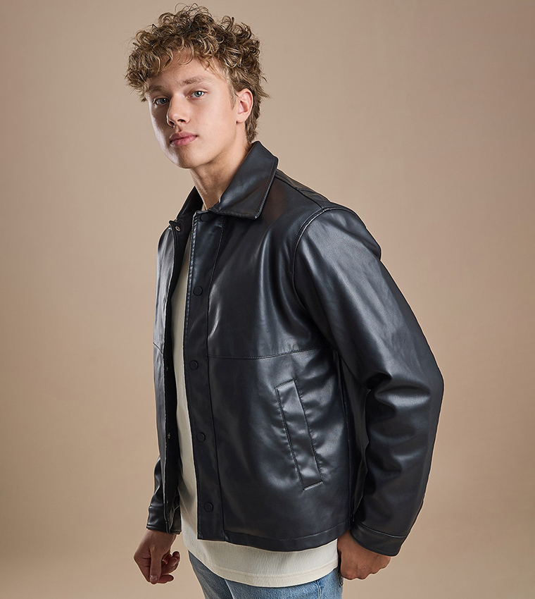Solid Jacket with Zipper Closure