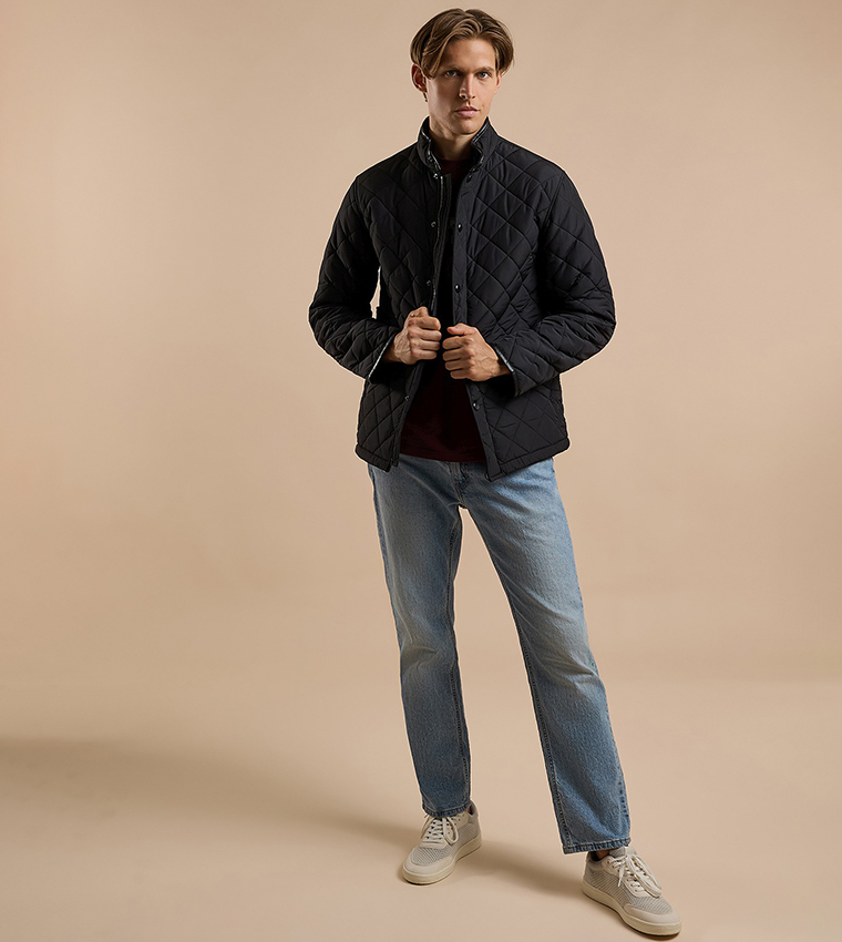 Quilted Jacket with Button Closure