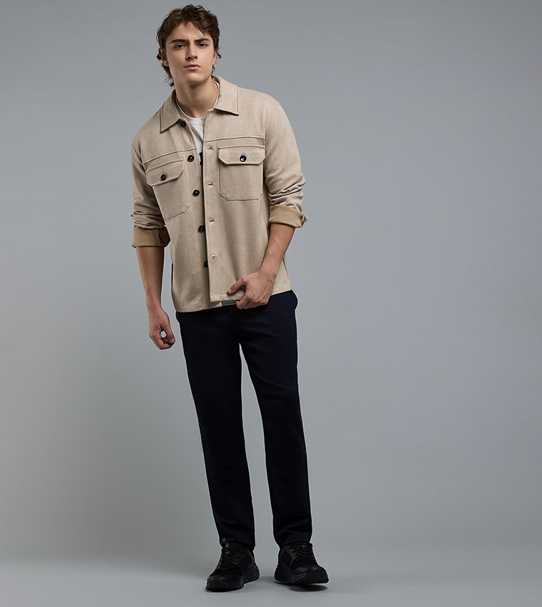 Solid Jacket with Button Closure