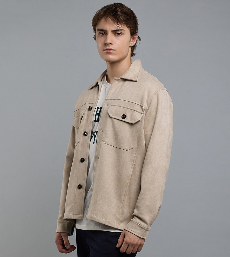 Solid Jacket with Button Closure