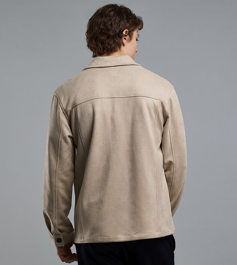 Solid Jacket with Button Closure