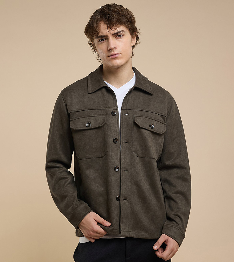 Solid Jacket with Button Closure