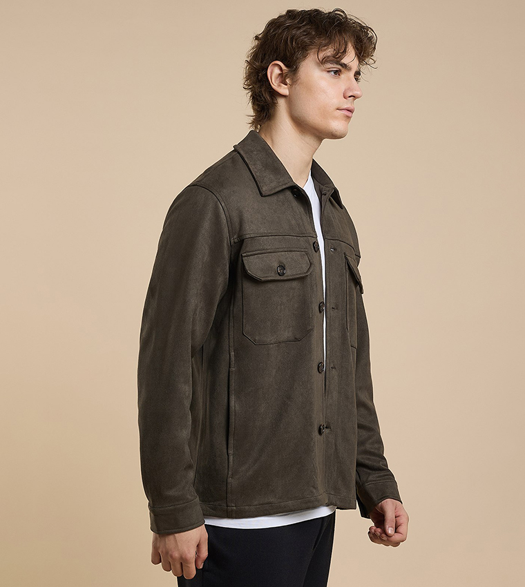Solid Jacket with Button Closure