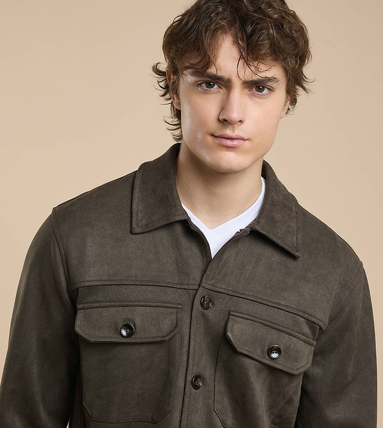 Solid Jacket with Button Closure