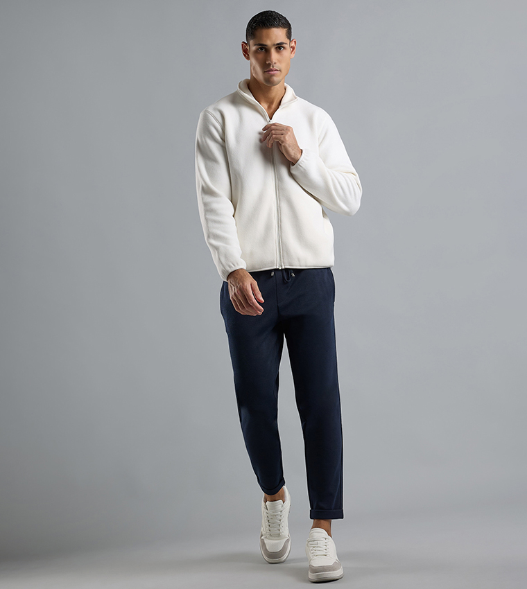 Solid Jacket with Zipper Closure