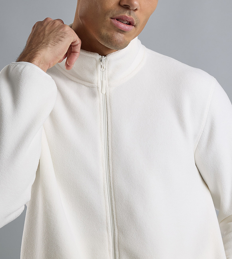 Solid Jacket with Zipper Closure