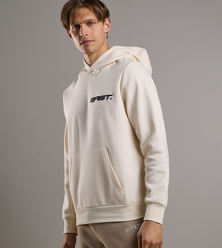 Printed Hoodie with Long Sleeves