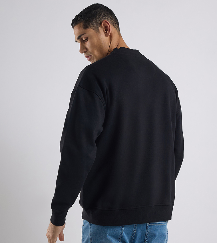 Solid Bomber Jacket with Zipper Closure