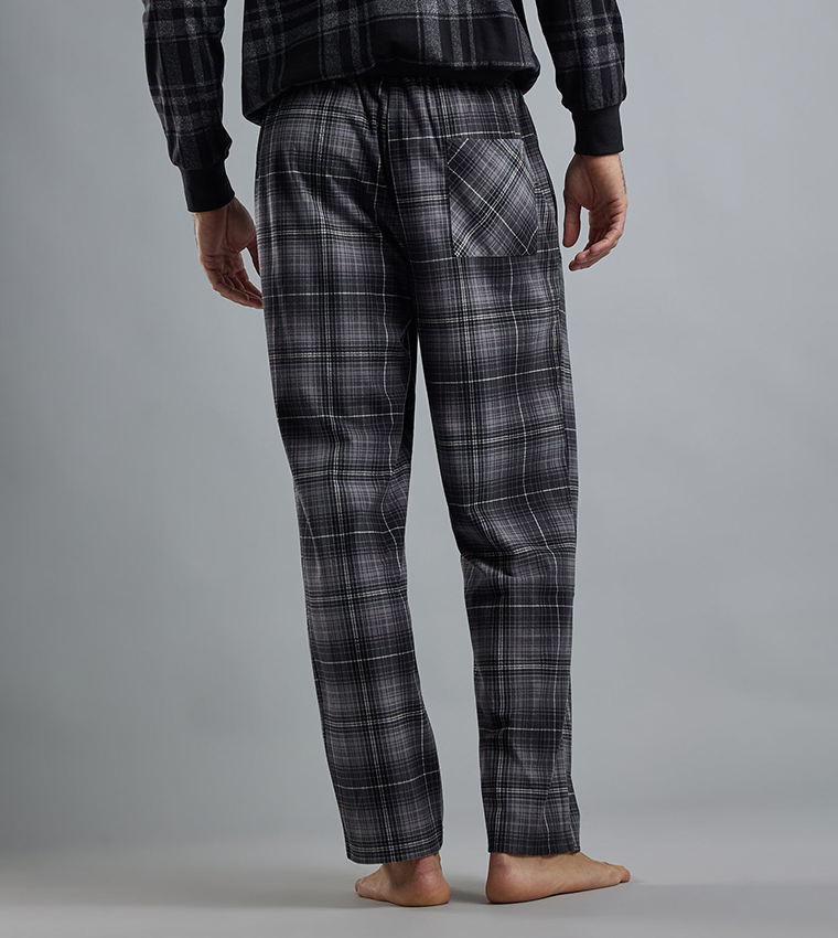 Plaid Lounge Pants with Drawstring Waist