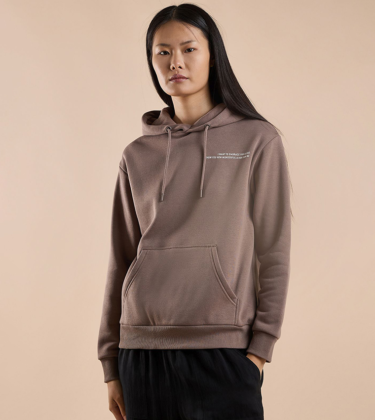 Printed Hoodie with Long Sleeves