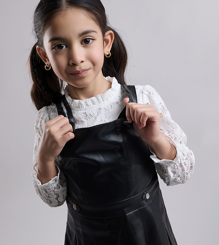 black leather dungaree dress Discover 11 Dungaree leather dress and leather pinafore dress ideas