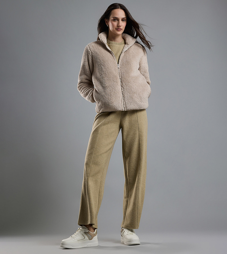 Plush Jacket with Zipper Closure