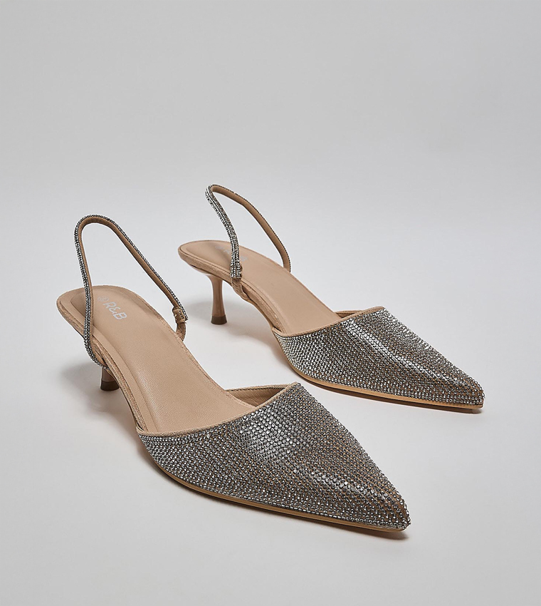 Embellished Slingback Pumps