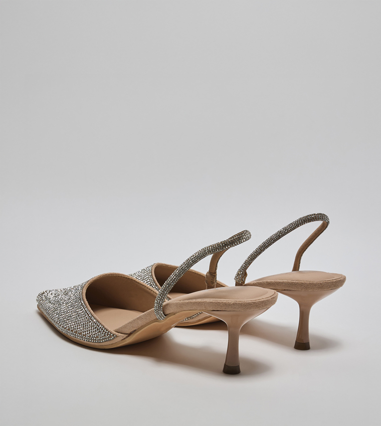 Embellished Slingback Pumps