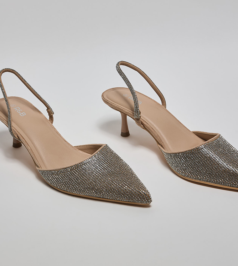 Embellished Slingback Pumps