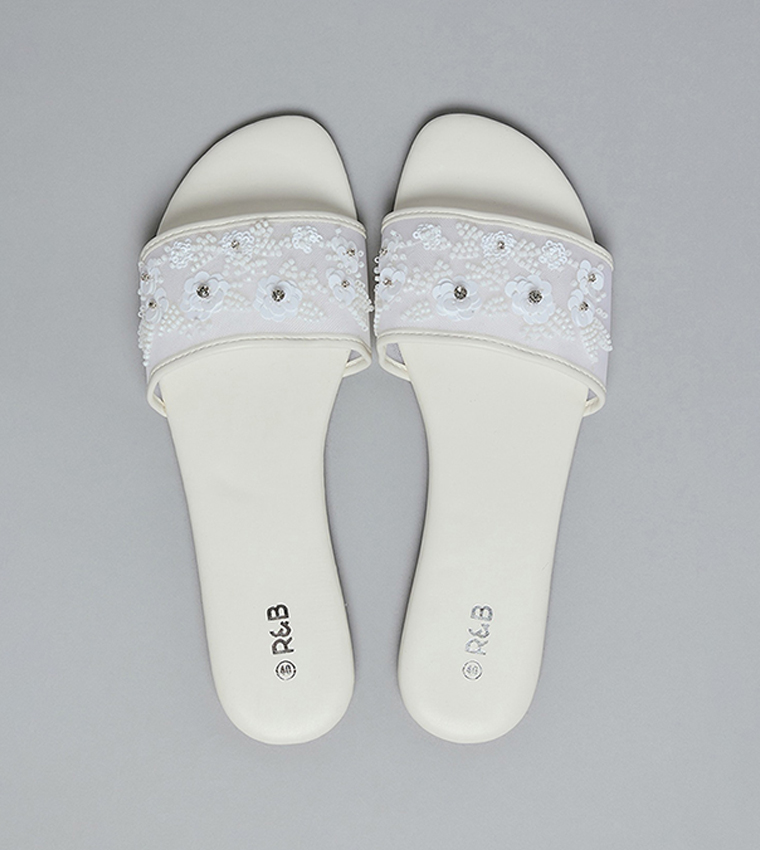 R&B  Flat Sandals - Ivory Flat Sandals