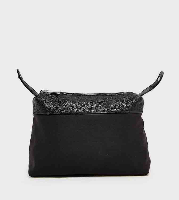 Textured Shoulder Bag with Pouch