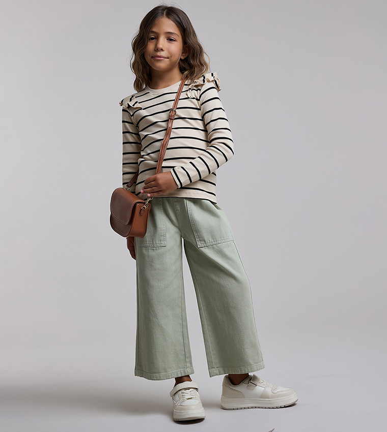 بنطال واسع سادة بزر 