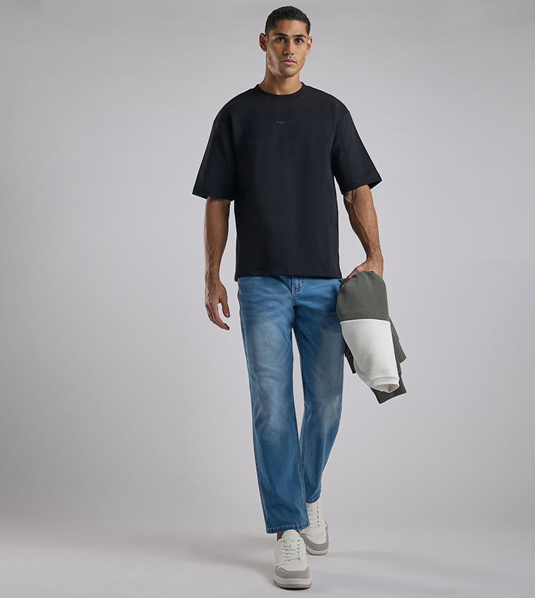 Solid T-Shirt with Crew Neck and Short Sleeves