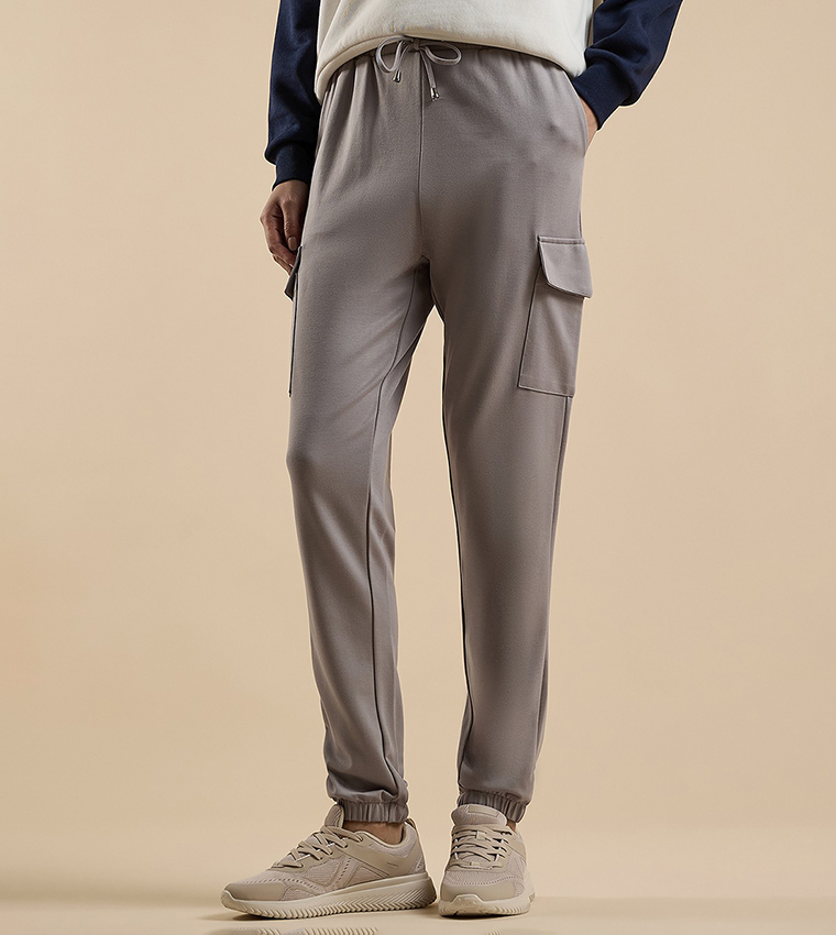 Solid Joggers with Drawstring Waist