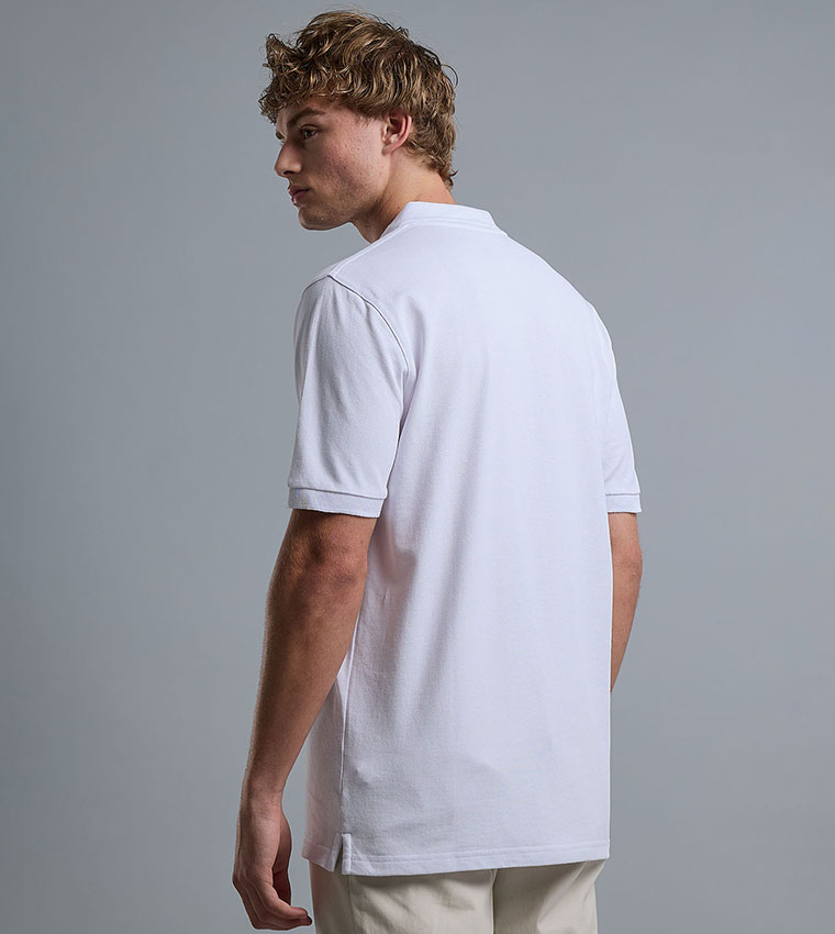 Solid Polo T-Shirt with Shirt Collar and Short Sleeves