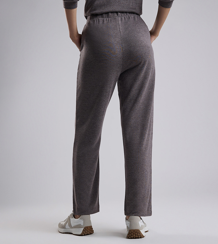 Ribbed Lounge Pants with Drawstring Waist