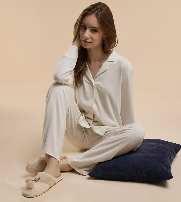 Textured Pyjama Set