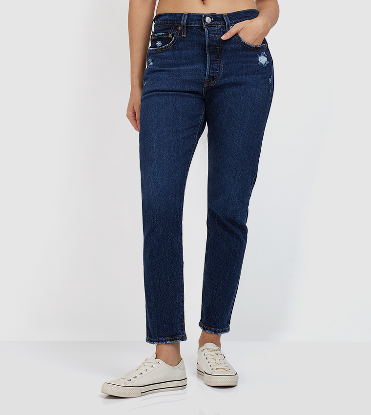 501® Distressed Slim Fit Jeans