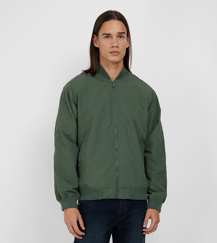 Zippered Bomber Jacket