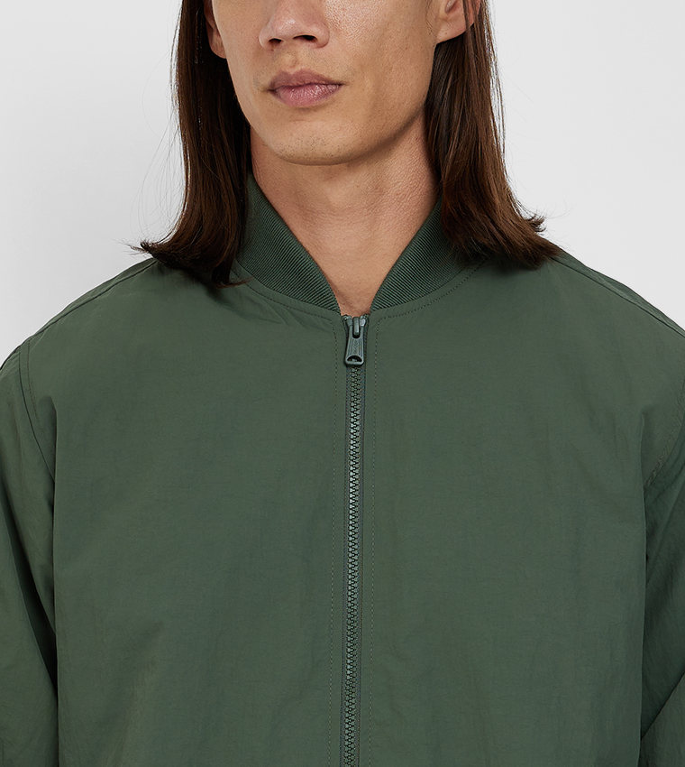 Zippered Bomber Jacket
